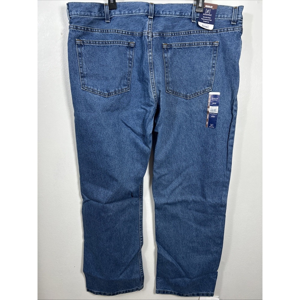 George Blue Jeans Men 42 x 30 Denim Straight Leg Regular Fit 6444